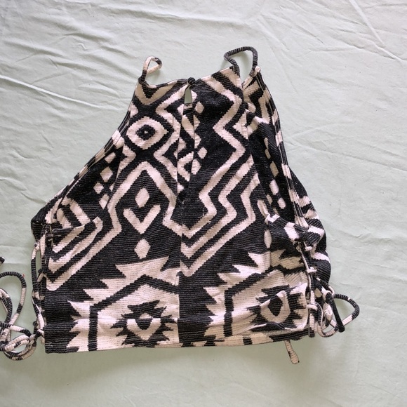 Sexy Tie Side Tribal Crop Top - Picture 6 of 7